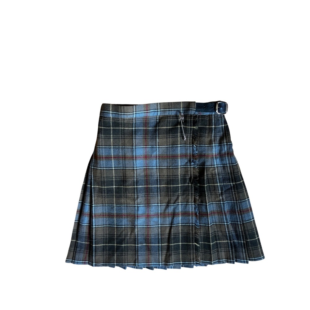 Borderglen Scottish Clan Plaid Kilt Skirt Wool Blend Pleated Mini Girls Size 6